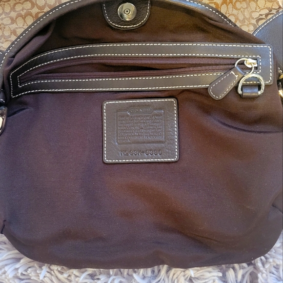 Coach ~ Brown Monogram Handbag / Crossbody with Silver Hardware - Picture 3 of 7